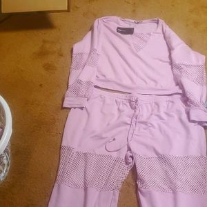 2pc Set with Netted Detail ( lilac)